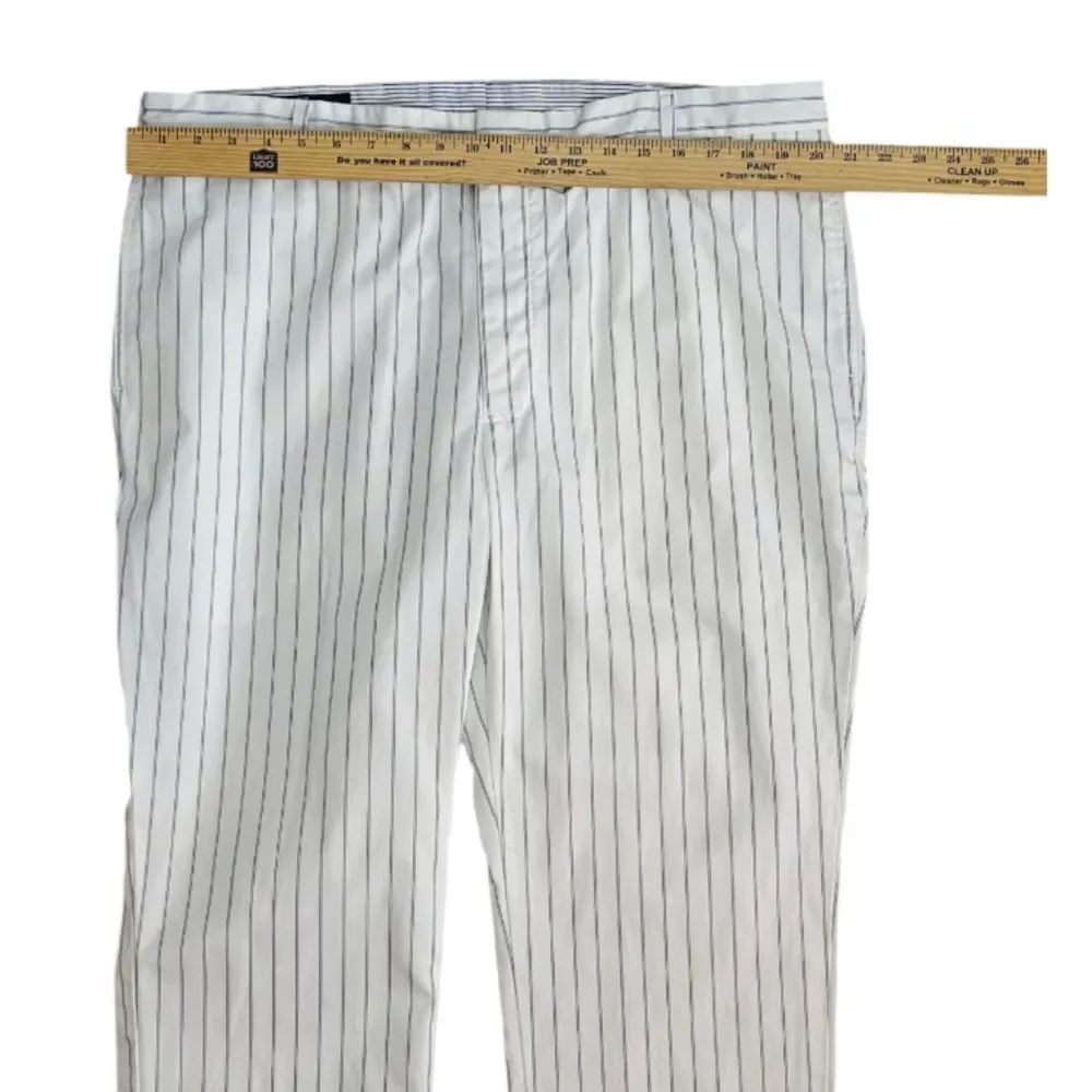 Polo Ralph Lauren Men's White and Blue Striped Dress Pants Size 40/30